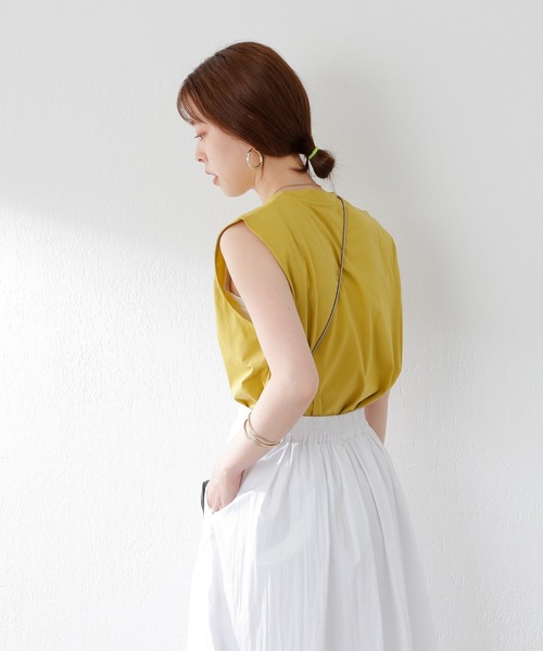 SHENERY（シーナリー）の「シルケットタックカットソー（Tシャツ/カットソー・レディース・グレー系その他/オフホワイト/イエロー・FREE）」の14枚目の写真
