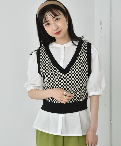RETRO GIRL(レトロガール)の「アソート柄ニットビスチェ(ニット/セーター・レディース・グリーン系その他/イエロー系その他/ブラック/ホワイト系その他・FREE)」の9枚目の写真