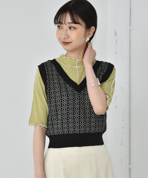 RETRO GIRL(レトロガール)の「アソート柄ニットビスチェ(ニット/セーター・レディース・グリーン系その他/イエロー系その他/ブラック/ホワイト系その他・FREE)」の16枚目の写真
