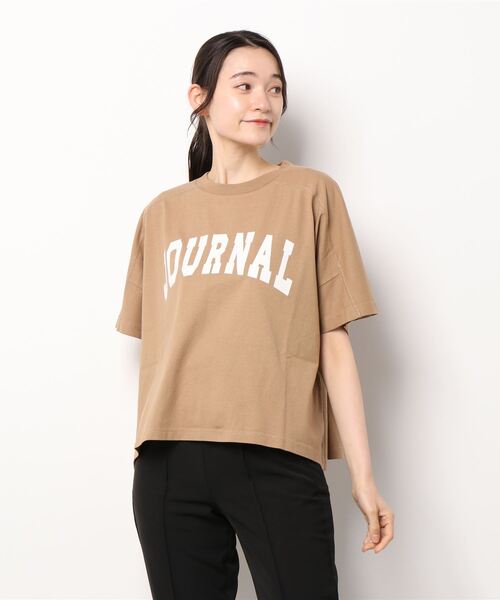 Samansa Mos2（サマンサ モスモス）の「ロゴプリントゆるTシャツ（Tシャツ/カットソー・レディース・キナリ/レッド/グリーン/ネイビー/ブルー/ベージュ・ﾌﾘ-）」の11枚目の写真