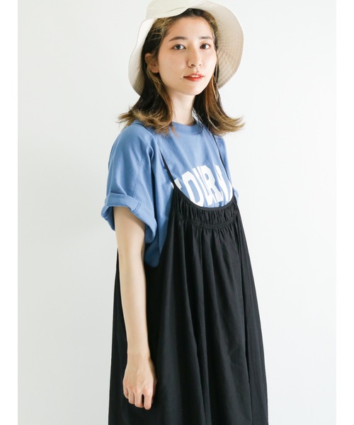 Samansa Mos2（サマンサ モスモス）の「ロゴプリントゆるTシャツ（Tシャツ/カットソー・レディース・キナリ/レッド/グリーン/ネイビー/ブルー/ベージュ・ﾌﾘ-）」の20枚目の写真