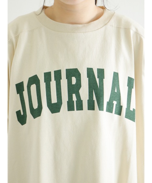 Samansa Mos2（サマンサ モスモス）の「ロゴプリントゆるTシャツ（Tシャツ/カットソー・レディース・キナリ/レッド/グリーン/ネイビー/ブルー/ベージュ・ﾌﾘ-）」の21枚目の写真