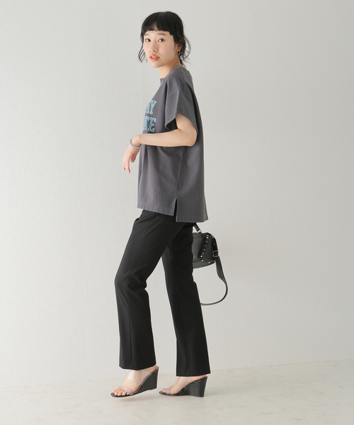 plage（プラージュ）の「cut off logo Tシャツ（Tシャツ/カットソー・レディース・ブルー系その他/ホワイト/チャコールグレー・FREE）」の6枚目の写真