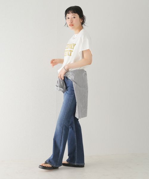 plage（プラージュ）の「cut off logo Tシャツ（Tシャツ/カットソー・レディース・ブルー系その他/ホワイト/チャコールグレー・FREE）」の9枚目の写真