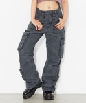 X-girl | DENIM CARGO PANTS/ルーズシルエット　デニム　カーゴパンツ(休閒短褲)