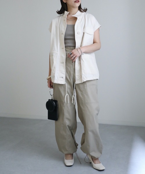 ap retro（アプレトロ）の「ミリタリーベスト（ベスト・レディース・ブラック/カーキ/アイボリー・FREE）」の18枚目の写真