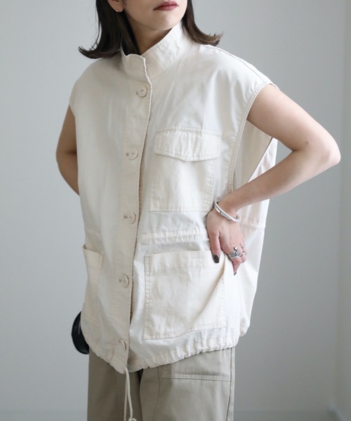 ap retro（アプレトロ）の「ミリタリーベスト（ベスト・レディース・ブラック/カーキ/アイボリー・FREE）」の15枚目の写真