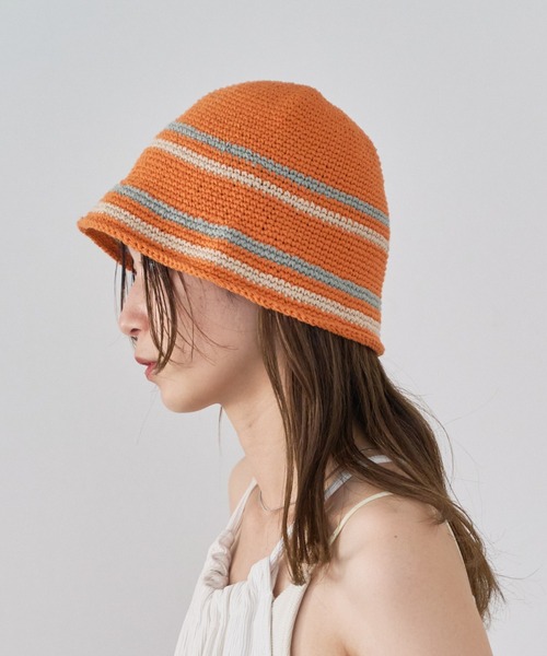 Kastane(カスタネ)の「【C-cie】CROCHET LINE 別注HAT(ハット・レディース・ホワイト/ブラウン/オレンジ・FREE)」の10枚目の写真