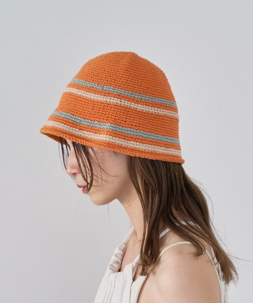 Kastane(カスタネ)の「【C-cie】CROCHET LINE 別注HAT(ハット・レディース・ホワイト/ブラウン/オレンジ・FREE)」の11枚目の写真