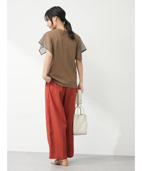 Green Parks(グリーンパークス)の「ベルギーリネン混セミワイドパンツ(その他パンツ・レディース・ブラック/ブラウン/ブルー/テラコッタ・FREE)」の13枚目の写真