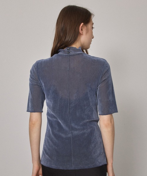 PUBLIC TOKYO（パブリックトウキョウ）の「【洗える】ベロアチュールハーフスリーブカットソー（Tシャツ/カットソー・レディース・ブラック/サックスブルー/パープル・FREE）」の18枚目の写真