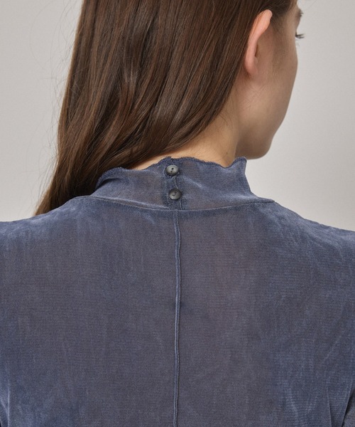 PUBLIC TOKYO（パブリックトウキョウ）の「【洗える】ベロアチュールハーフスリーブカットソー（Tシャツ/カットソー・レディース・ブラック/サックスブルー/パープル・FREE）」の21枚目の写真