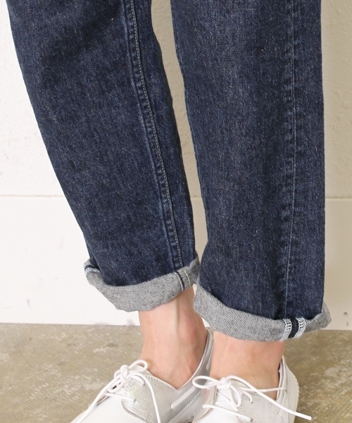 coen（コーエン）の「コットンリネンデニムパンツ（デニムパンツ・レディース・ネイビー・LARGE/MEDIUM/SMALL）」の2枚目の写真