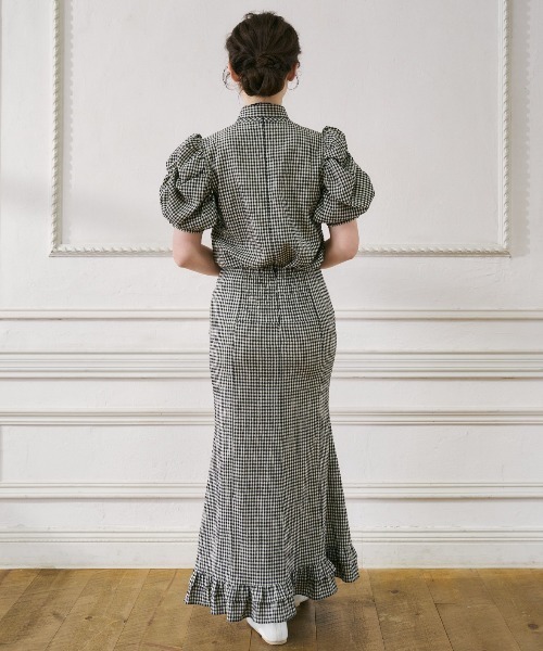 MIRO AMURETTE（ミロアミュレット）の「gingham check skirt/ギンガムチェックスカート（スカート・レディース・ブラック/ベージュ・SMALL/MEDIUM）」の6枚目の写真