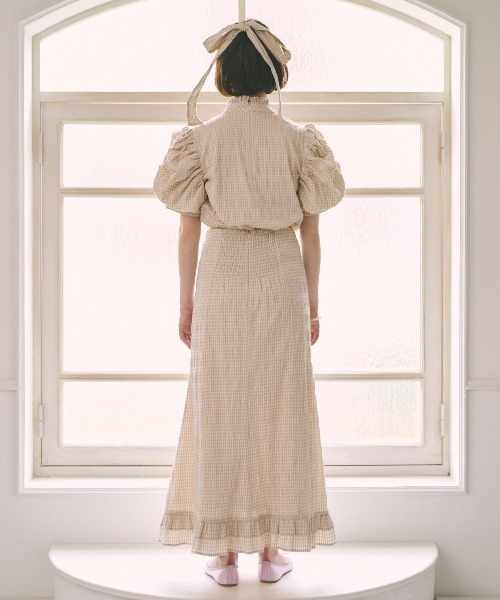 MIRO AMURETTE（ミロアミュレット）の「gingham check skirt/ギンガムチェックスカート（スカート・レディース・ブラック/ベージュ・SMALL/MEDIUM）」の15枚目の写真