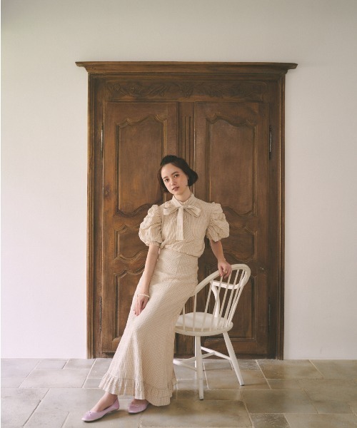 MIRO AMURETTE（ミロアミュレット）の「gingham check skirt/ギンガムチェックスカート（スカート・レディース・ブラック/ベージュ・SMALL/MEDIUM）」の17枚目の写真