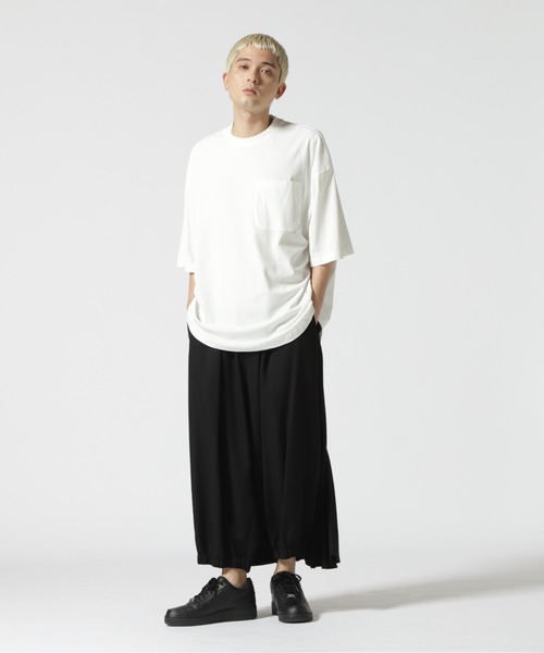 A4A(エーフォーエー)の「A4A(エーフォーエー) 強撚糸ラウンドポケット半袖Tシャツ(Tシャツ/カットソー・メンズ・ホワイト/ブラック/ベージュ/カーキ・M/L)」の7枚目の写真