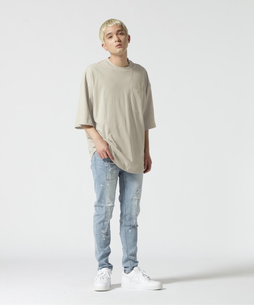 A4A(エーフォーエー)の「A4A(エーフォーエー) 強撚糸ラウンドポケット半袖Tシャツ(Tシャツ/カットソー・メンズ・ホワイト/ブラック/ベージュ/カーキ・M/L)」の8枚目の写真