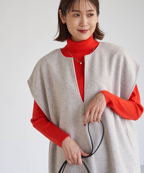 ROPE' PICNIC(ロペピクニック)の「【WEB限定カラー:ベージュ】アンチピリングリブタートルニットプルオーバー(ニット/セーター・レディース・ブラック/ベージュ/オフホワイト/オレンジ/グリーン/ホワイト系その他5/ブルー系その他4・38)」の7枚目の写真