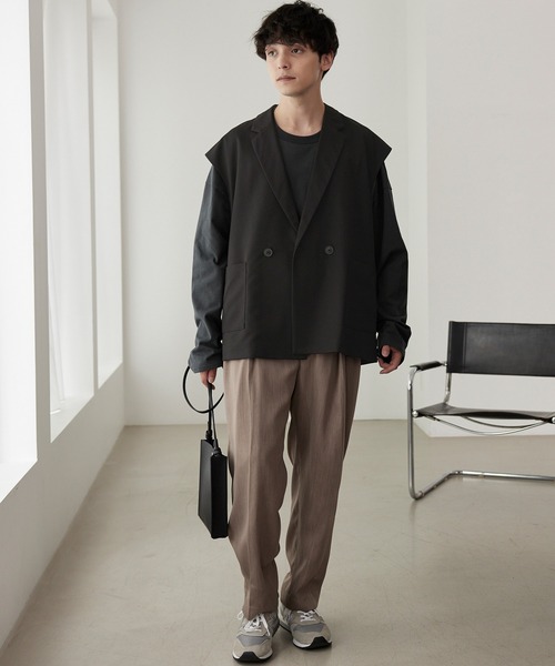 MONO-MART(モノマート)の「TRストレッチ オーバーテーラードジレベスト(ベスト・メンズ・グレー系/グリーン/グレー/ブラック/バーガンディー・M/L)」の7枚目の写真