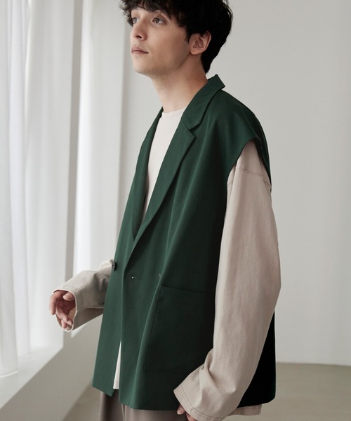 MONO-MART(モノマート)の「TRストレッチ オーバーテーラードジレベスト(ベスト・メンズ・グレー系/グリーン/グレー/ブラック/バーガンディー・M/L)」の12枚目の写真