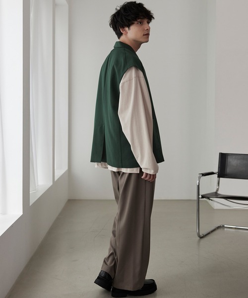 MONO-MART(モノマート)の「TRストレッチ オーバーテーラードジレベスト(ベスト・メンズ・グレー系/グリーン/グレー/ブラック/バーガンディー・M/L)」の13枚目の写真