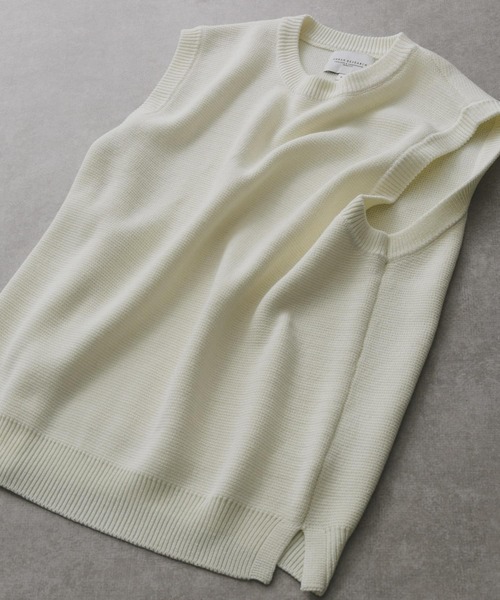 URBAN RESEARCH（アーバンリサーチ）の「ミラノリブクルーニットベスト（ベスト・メンズ・オフホワイト/ブラック/ライトグレー/グレー系その他・MEDIUM/LARGE/X-LARGE）」の2枚目の写真