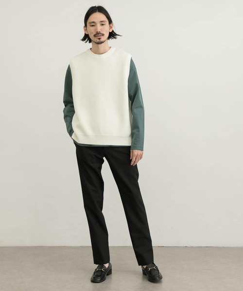 URBAN RESEARCH（アーバンリサーチ）の「ミラノリブクルーニットベスト（ベスト・メンズ・オフホワイト/ブラック/ライトグレー/グレー系その他・MEDIUM/LARGE/X-LARGE）」の7枚目の写真