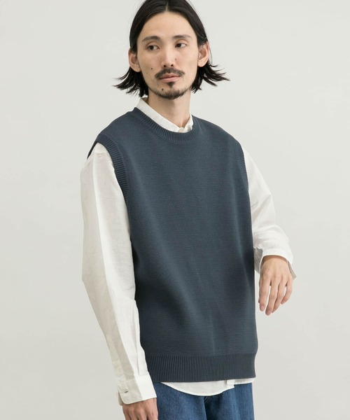 URBAN RESEARCH（アーバンリサーチ）の「ミラノリブクルーニットベスト（ベスト・メンズ・オフホワイト/ブラック/ライトグレー/グレー系その他・MEDIUM/LARGE/X-LARGE）」の19枚目の写真