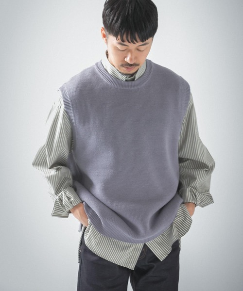 URBAN RESEARCH（アーバンリサーチ）の「ミラノリブクルーニットベスト（ベスト・メンズ・オフホワイト/ブラック/ライトグレー/グレー系その他・MEDIUM/LARGE/X-LARGE）」の22枚目の写真