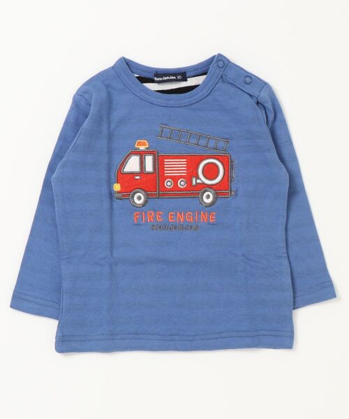 Moujonjon(ムージョンジョン)の「柄込アップリケ接結Tシャツ(Tシャツ/カットソー・キッズ・ブルー系その他/ロイヤルブルー/レッド/ブラック・110/80/90/130/100/120)」の3枚目の写真