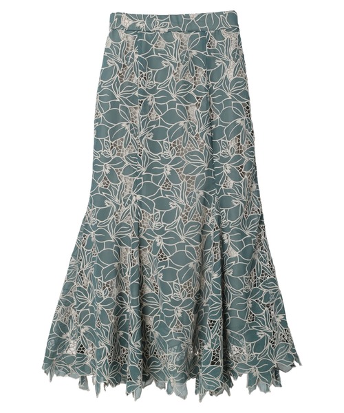 DURAS（デュラス）の「カットワーク刺繍マーメイドスカート（スカート・レディース・ブラウン/グリーン/アイボリー・SMALL/MEDIUM）」の8枚目の写真