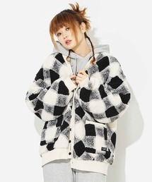 X-girl | BUFFALO PLAID BOA CARDIGAN(カーディガン/ボレロ)