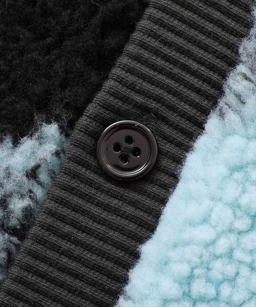 X-girl（エックスガール）の「BUFFALO PLAID BOA CARDIGAN（カーディガン/ボレロ・レディース・ホワイト/ブラウン/ライトブルー・M/S）」の9枚目の写真