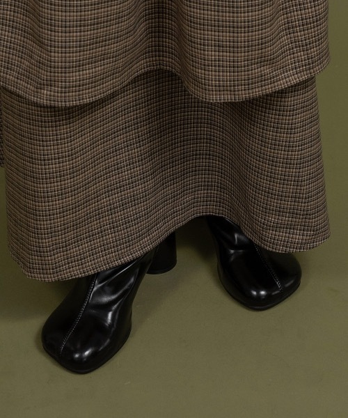 lawgy(ラウジー)の「tiered plaid cami op(ワンピース・レディース・ベージュ/ブラウン・FREE)」の11枚目の写真