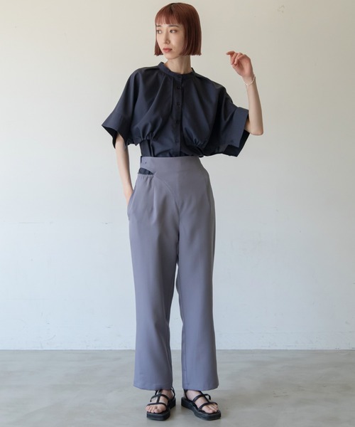 22SS AP STUDIO コットンアシンメトリーパンツ アシンメトリーチノ（スラックス）｜AP STUDIO（エーピー