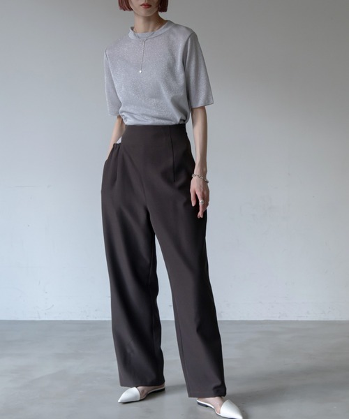 VACANCY（ヴァカンシー）の「アシンメトリーカットアウトストレートパンツ（その他パンツ・レディース・ホワイト/チャコールグレー/ダークパープル・FREE/SMALL）」の15枚目の写真