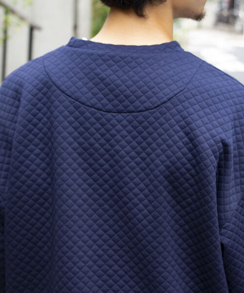 GLOSTER(グロスター)の「【GLOSTER/グロスター】キルティングスウェット プルオーバー(スウェット・メンズ・ブラック/ネイビー/ブラウン/グレー・S/M/L)」の6枚目の写真