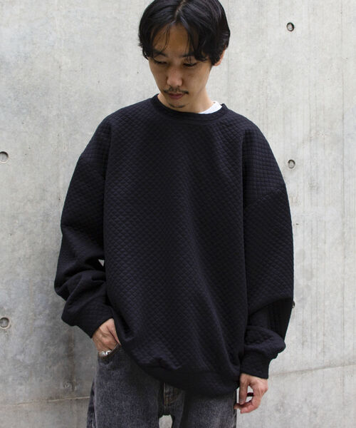 GLOSTER(グロスター)の「【GLOSTER/グロスター】キルティングスウェット プルオーバー(スウェット・メンズ・ブラック/ネイビー/ブラウン/グレー・S/M/L)」の12枚目の写真