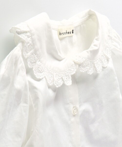 BRANSHES（ブランシェス）の「【ハレの日】襟フリル長袖ブラウス（シャツ/ブラウス・キッズ・オフホワイト・110/120/130/140/150）」の7枚目の写真