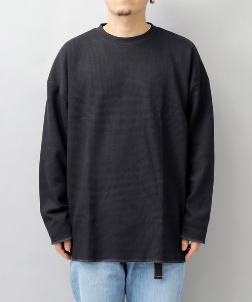 UNIVERSAL OVERALL(ユニバーサルオーバーオール)の「ヘビーウェイト ルーズフィット サーマル 長袖 カットソー(Tシャツ/カットソー・メンズ・ブラック/ホワイト・S/M/L)」の10枚目の写真