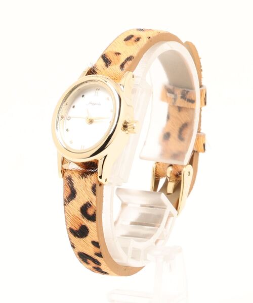 Three Four Time（ｽﾘｰﾌｫｰﾀｲﾑ）の「オーバルアニマルウォッチ(3気圧防水)　/　時計（アナログ腕時計・レディース・レオパード/ベージュ×ブラック・FREE）」の8枚目の写真