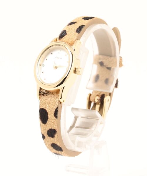 Three Four Time（ｽﾘｰﾌｫｰﾀｲﾑ）の「オーバルアニマルウォッチ(3気圧防水)　/　時計（アナログ腕時計・レディース・レオパード/ベージュ×ブラック・FREE）」の7枚目の写真