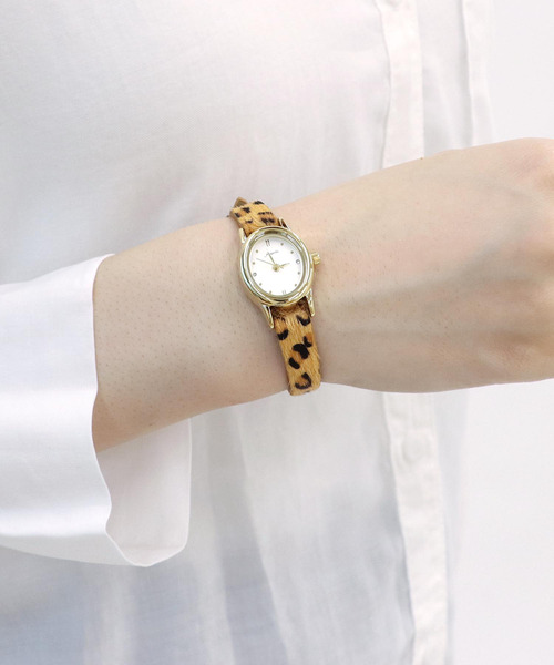 Three Four Time（ｽﾘｰﾌｫｰﾀｲﾑ）の「オーバルアニマルウォッチ(3気圧防水)　/　時計（アナログ腕時計・レディース・レオパード/ベージュ×ブラック・FREE）」の11枚目の写真