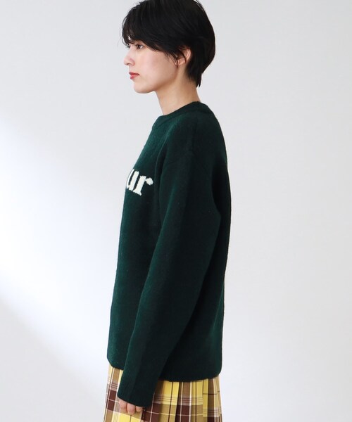 THE SHOP TK (ザ ショップ ティーケー )の「◆【洗える】クルーネックロゴニット(ニット/セーター・レディース・ダークグリーン/オフホワイト/サンドベージュ・12/13)」の7枚目の写真