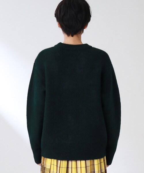 THE SHOP TK (ザ ショップ ティーケー )の「◆【洗える】クルーネックロゴニット(ニット/セーター・レディース・ダークグリーン/オフホワイト/サンドベージュ・12/13)」の8枚目の写真