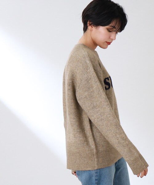 THE SHOP TK (ザ ショップ ティーケー )の「◆【洗える】クルーネックロゴニット(ニット/セーター・レディース・ダークグリーン/オフホワイト/サンドベージュ・12/13)」の14枚目の写真