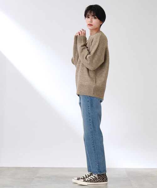 THE SHOP TK (ザ ショップ ティーケー )の「◆【洗える】クルーネックロゴニット(ニット/セーター・レディース・ダークグリーン/オフホワイト/サンドベージュ・12/13)」の16枚目の写真