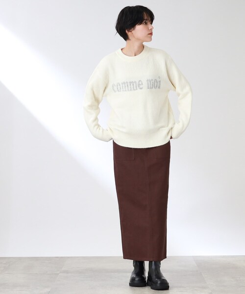 THE SHOP TK (ザ ショップ ティーケー )の「◆【洗える】クルーネックロゴニット(ニット/セーター・レディース・ダークグリーン/オフホワイト/サンドベージュ・12/13)」の19枚目の写真