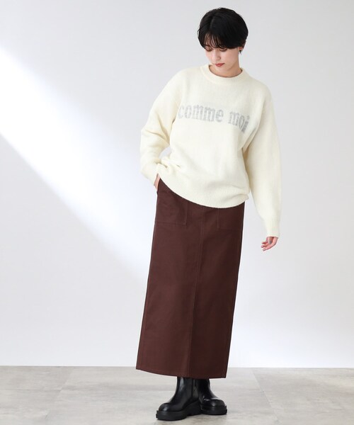 THE SHOP TK (ザ ショップ ティーケー )の「◆【洗える】クルーネックロゴニット(ニット/セーター・レディース・ダークグリーン/オフホワイト/サンドベージュ・12/13)」の20枚目の写真